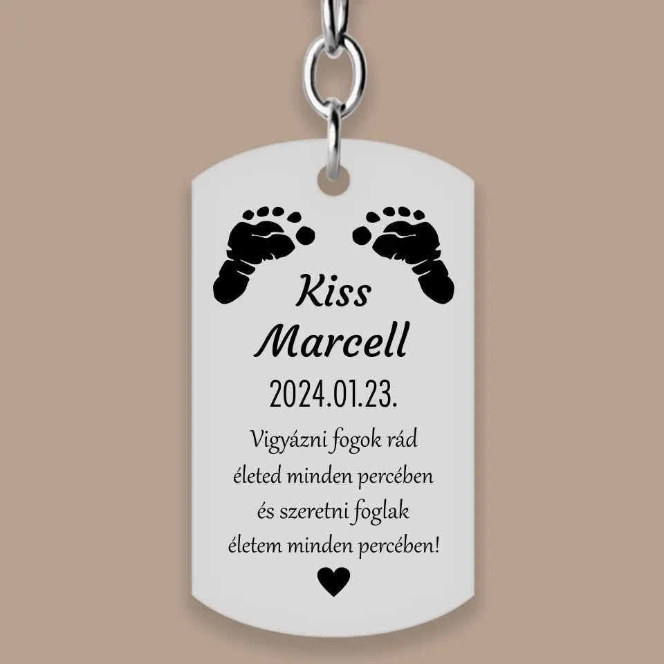 Baba lábas kulcstartó, ajándék keresztelőre