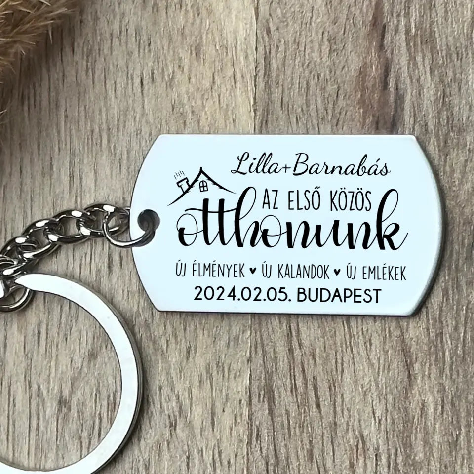 Első közös otthon kulcstartó