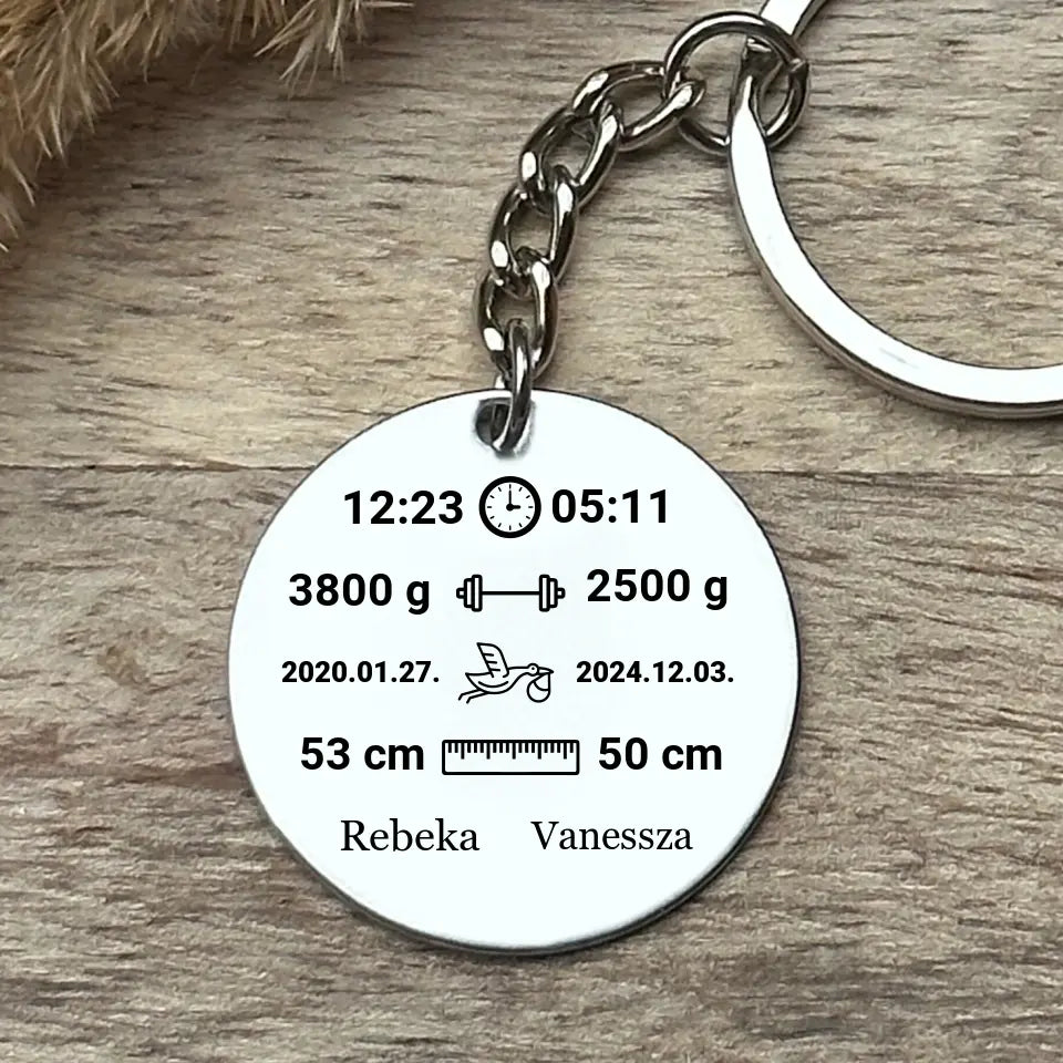 Ajándék babaszületésre - baba emlékőrző kulcstartó