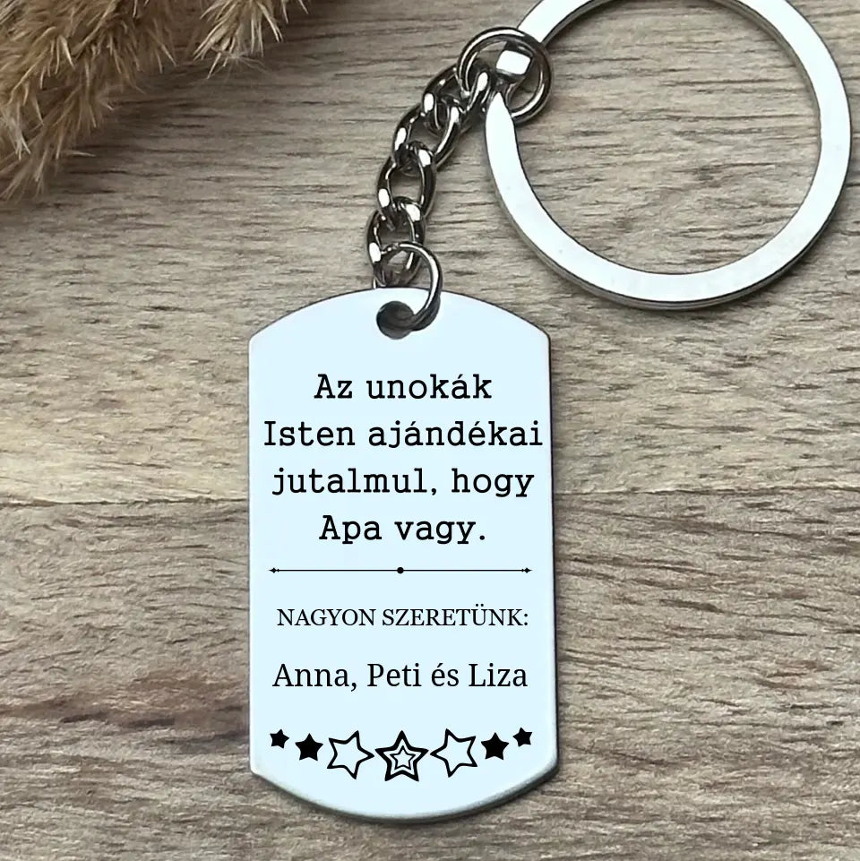 Ajándék nagypapának - Unokás kulcstartó