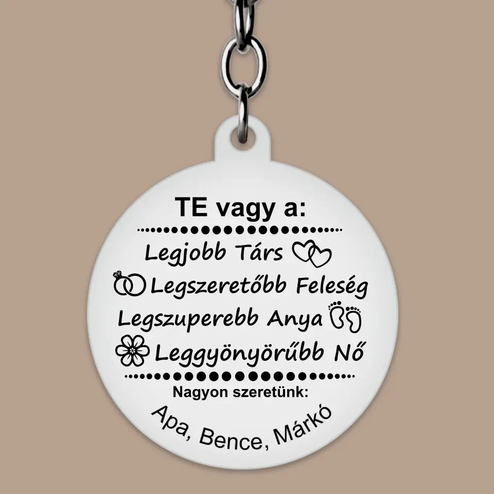 Anya csak egy van kulcstartó, egyedi ajándék anyukáknak