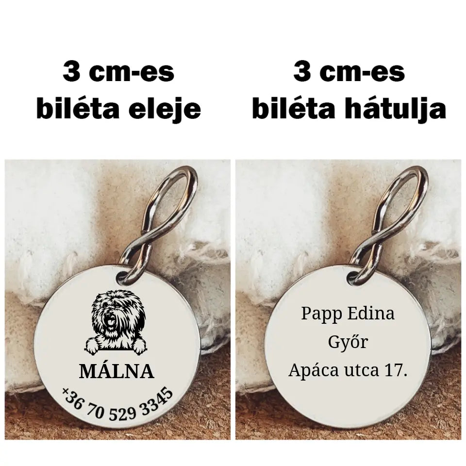 Puli kutyabiléta 2 méretben