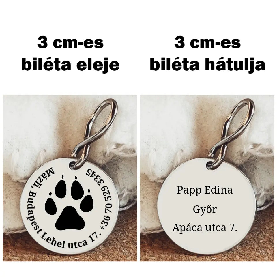 Kutyabiléta nagytestű kutyáknak, tappancs grafikával