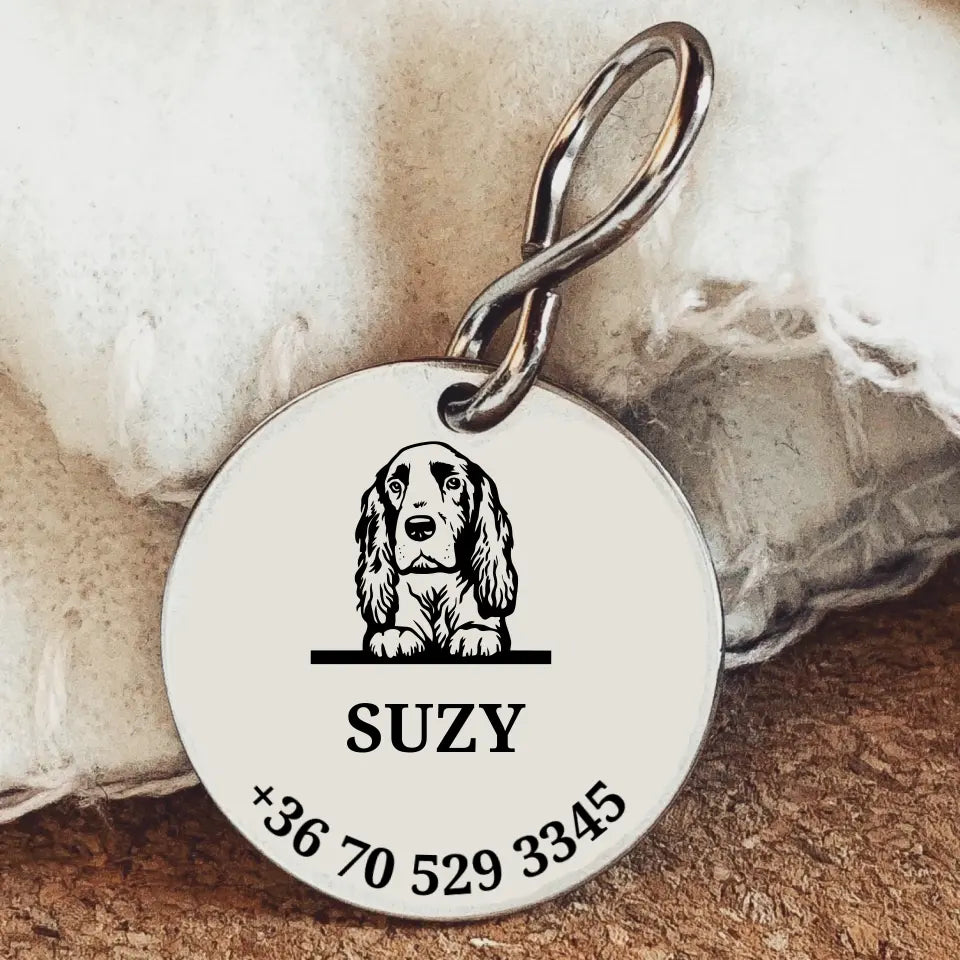 Gravírozott biléta Spániel kutyának