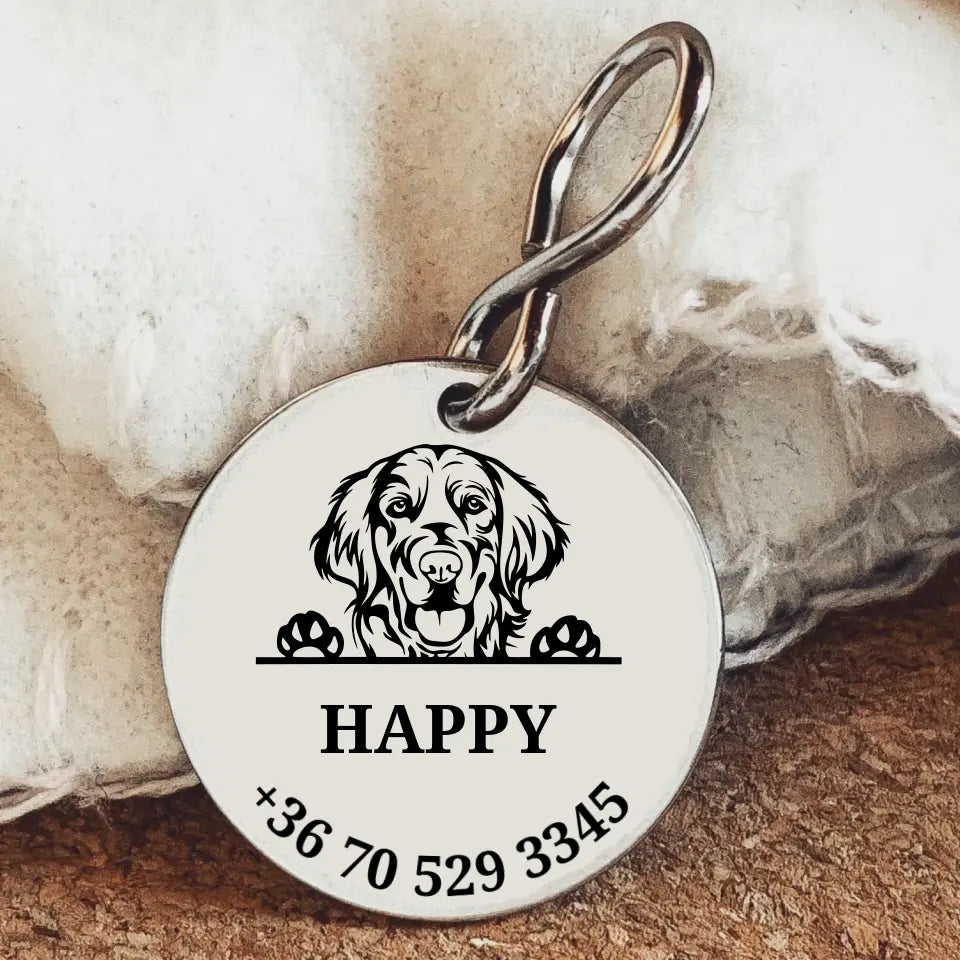 Gravírozott Biléta Golden retrievernek