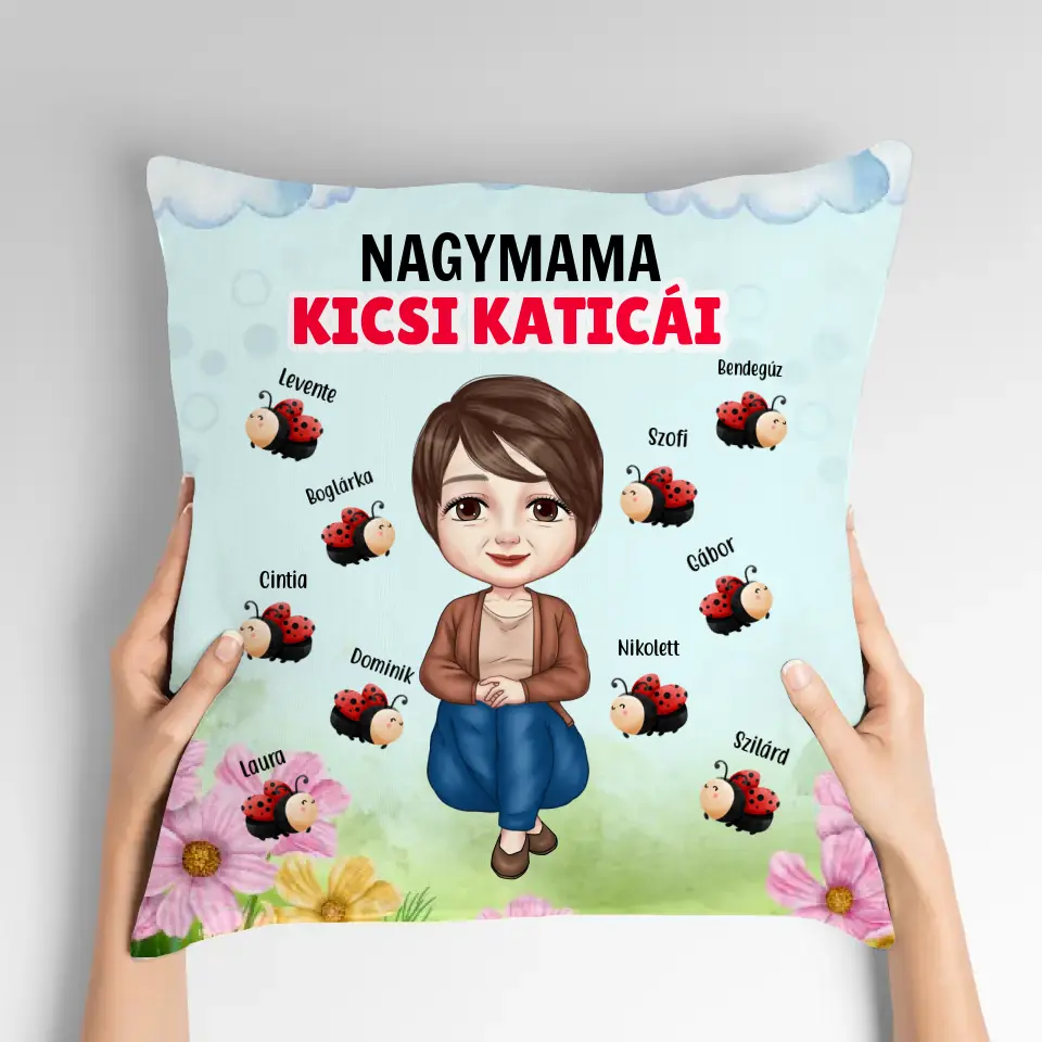 Mama kicsi katicái párna