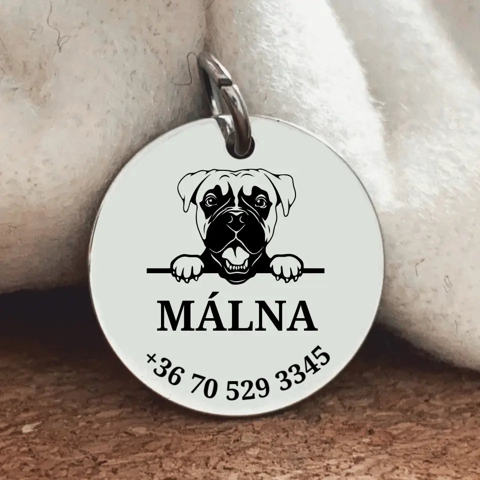 Biléta Boxernek, nemesacél medál