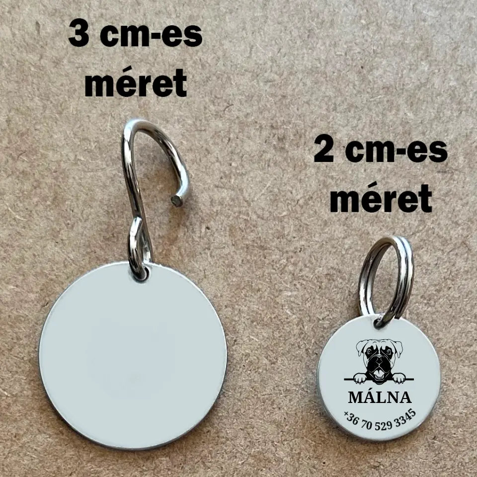 Biléta Boxernek, egyedi nemesacél medál