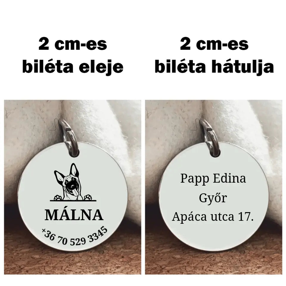 Biléta Belga juhász kutyának egyedi medál