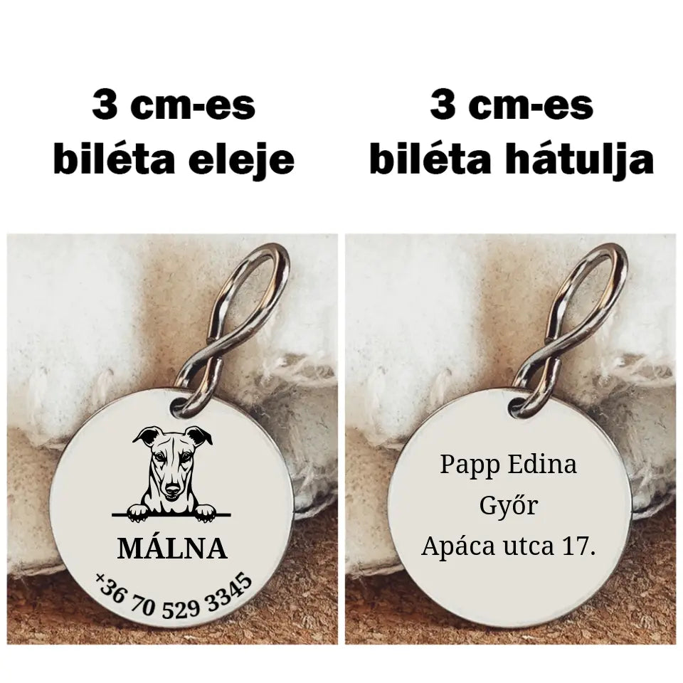 Biléta Agár kutyusnak 2 méretben