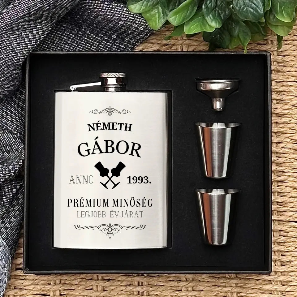 	 Pálinkás ajándék – saját neves flaska szett