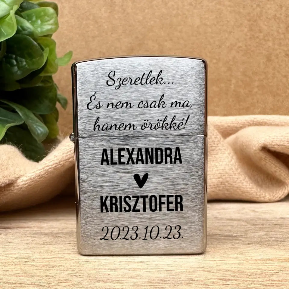 Szerelmes, Zippo öngyújtó pároknak - évfordulós ajándék