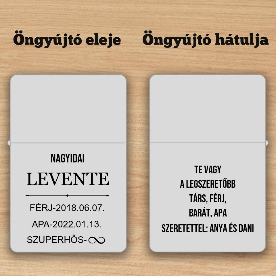 Zippo öngyújtó édesapáknak, egyedi ajándék apák napjára