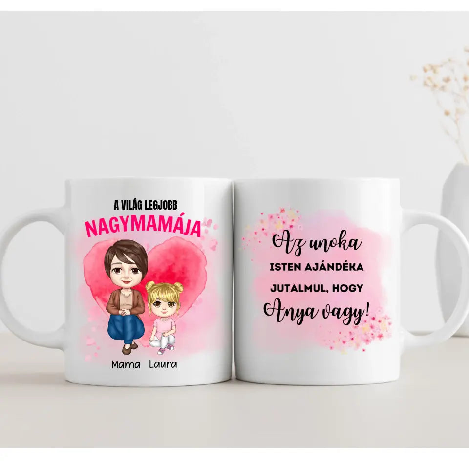 2 oldalas unokás bögre nagymamáknak