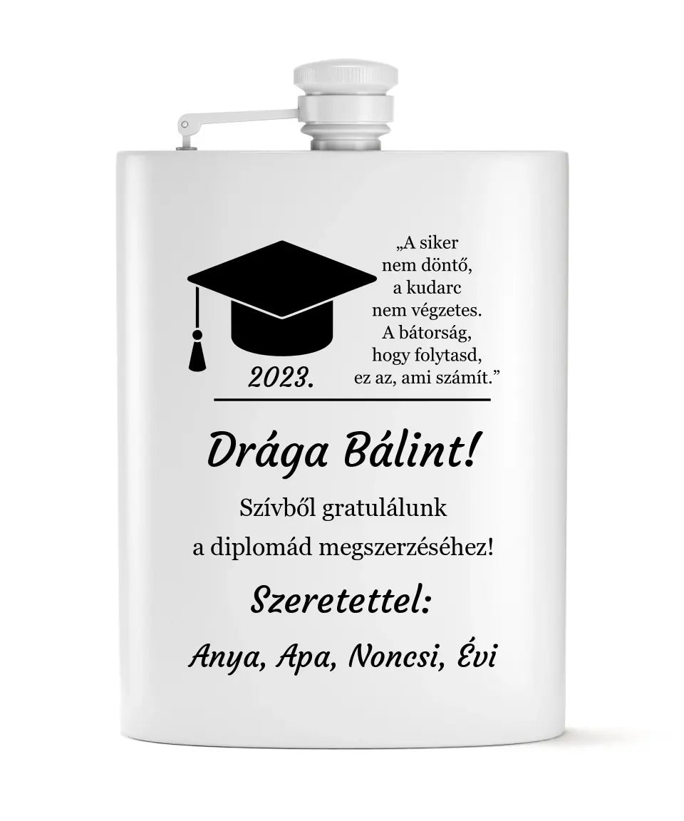 Diploma ajándék fiúnak - feliratos flaska idézettel