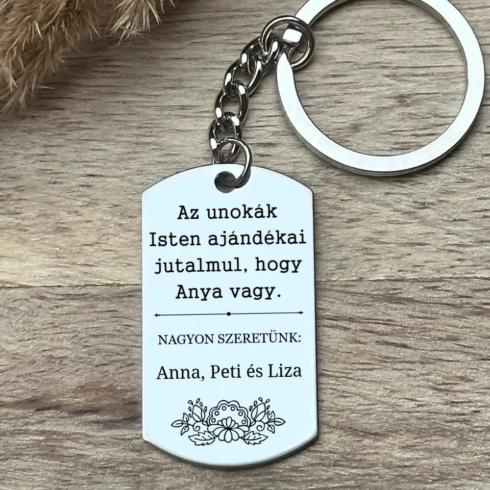 Ajándék nagymamáknak - Unokás kulcstartó