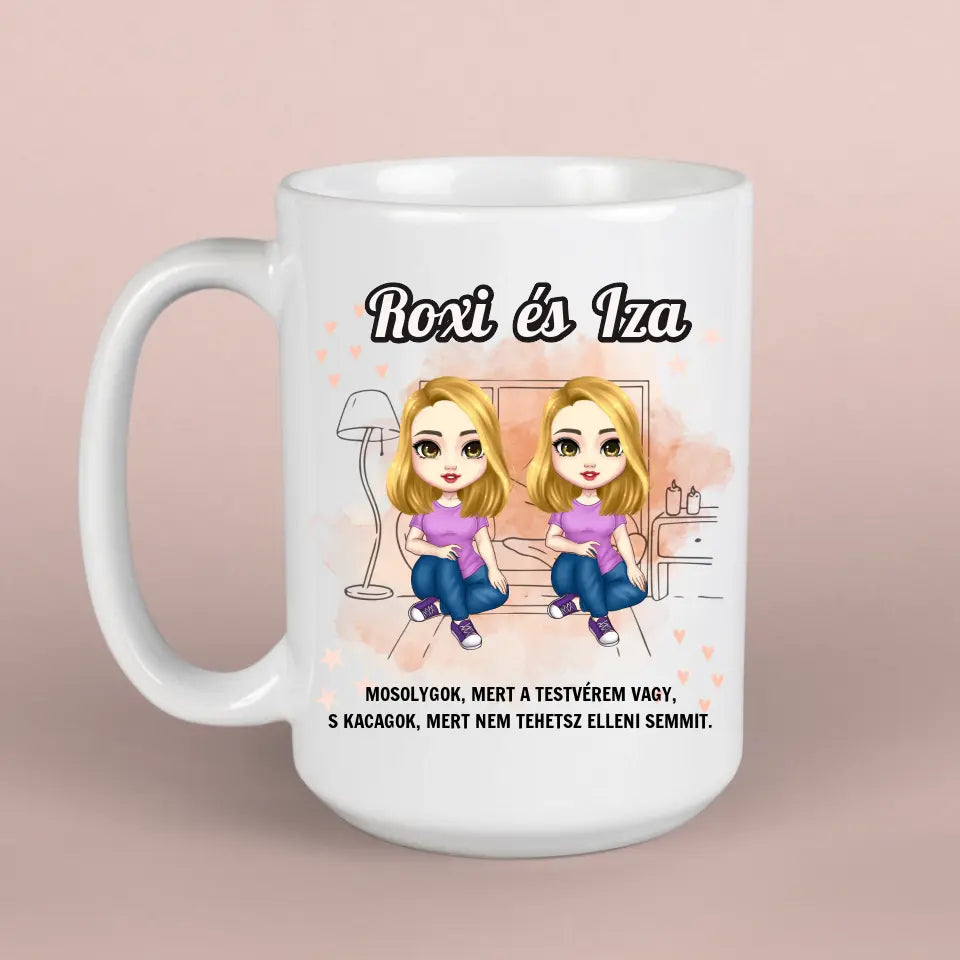 Egyedi bögre lánytestvéreknek