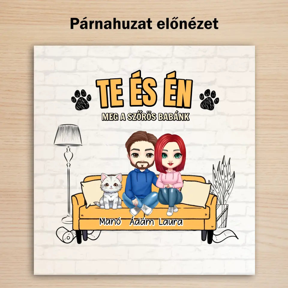 kutyás, cicás és szerelmes párna