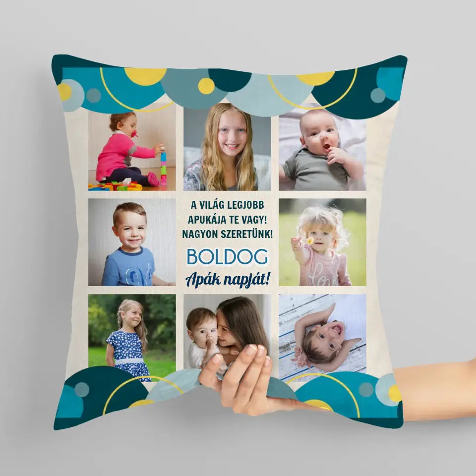Egyedi fényképes párna apáknak