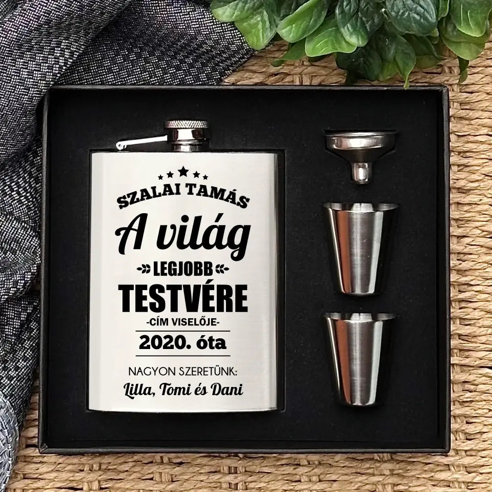 Tesós flaska a világ legjobb testvérének