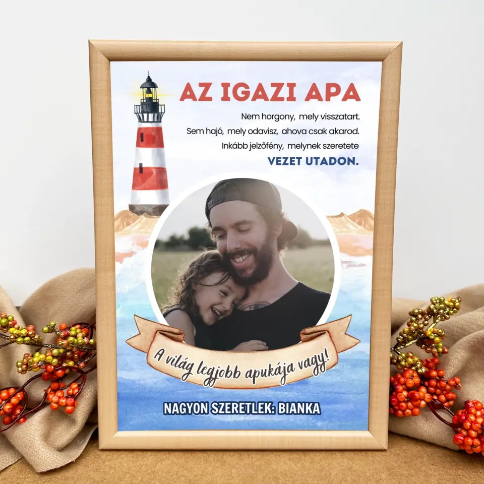 Világítótornyos kép édesapáknak