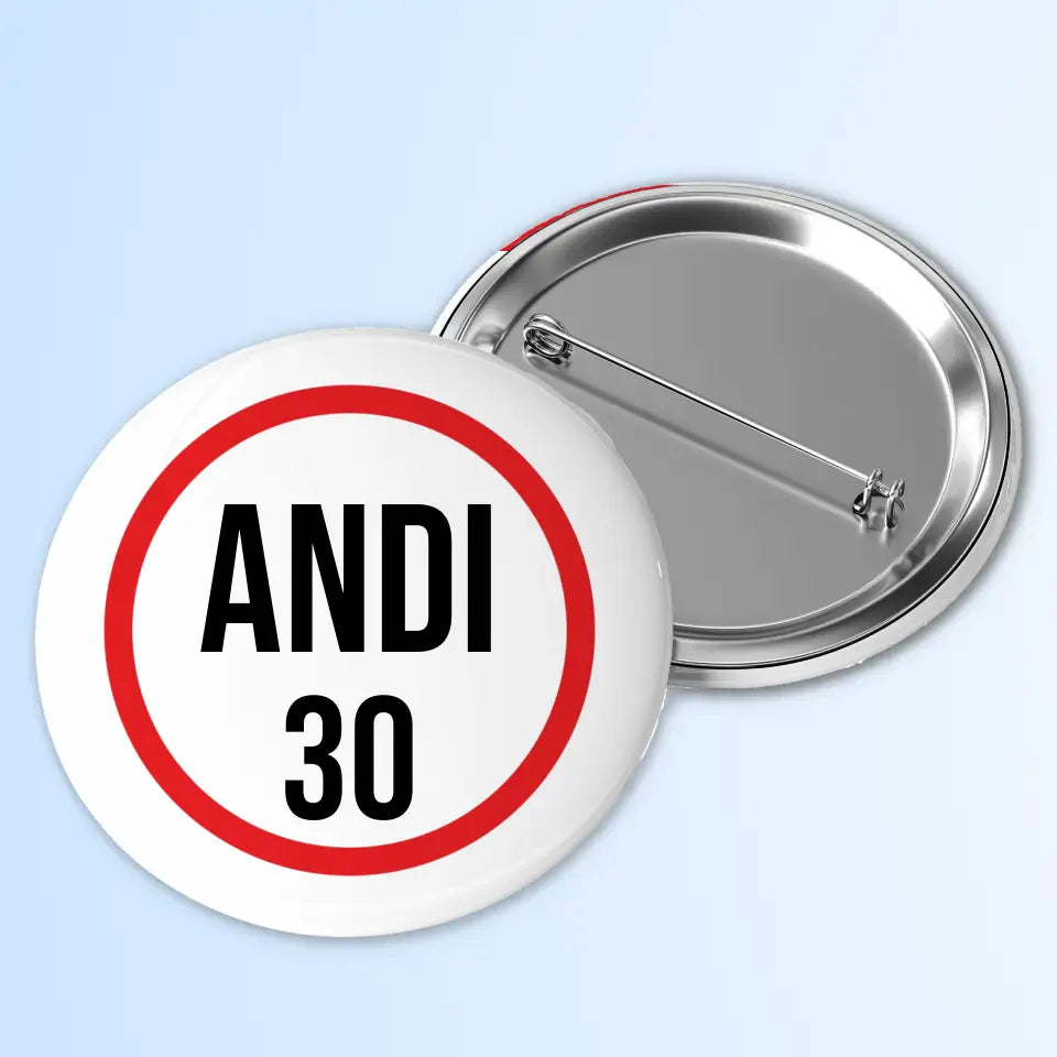 Egyedi kitűző 30. szülinapra