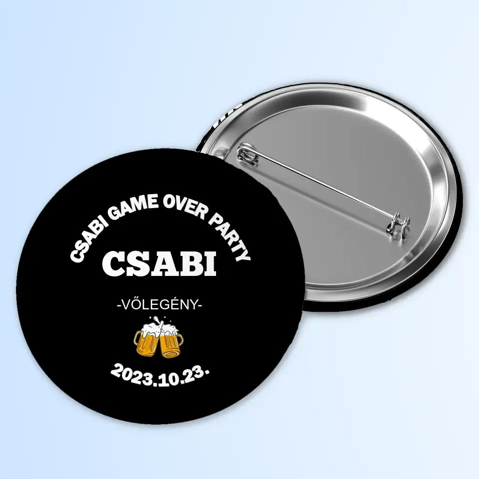 Insignă pentru petrecerea burlăcițelor – cu propriul nume