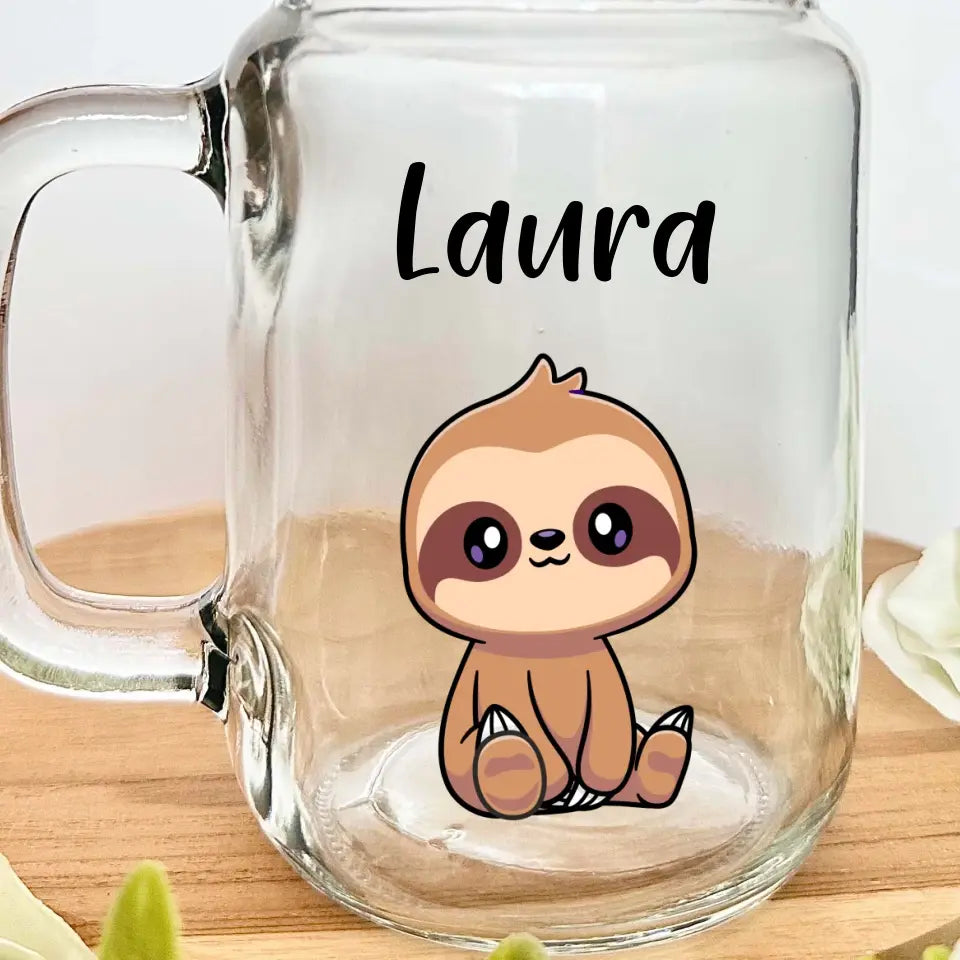 Pahar de limonadă Sloth cu propriul tău nume