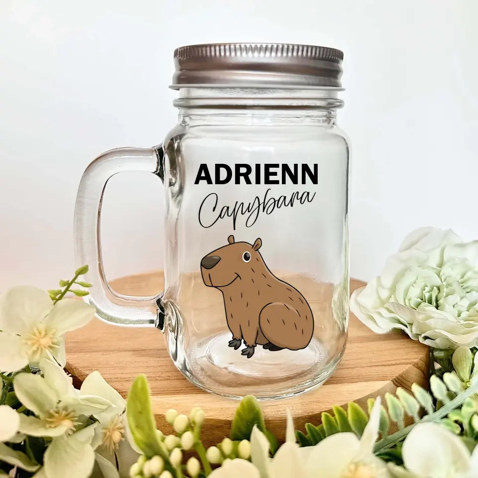 Pahar de limonadă cu propriul nume și figurină capibara