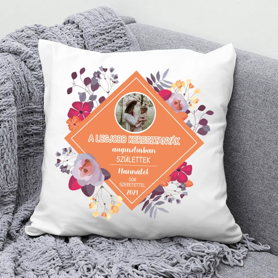 Legjobb keresztanya - fényképes párna