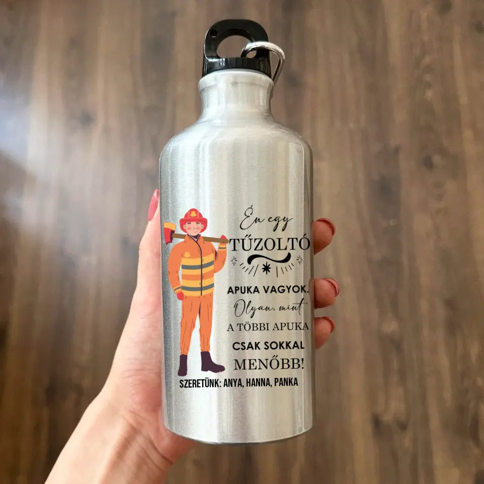 Tűzoltós ajándék - ezüst kulacs