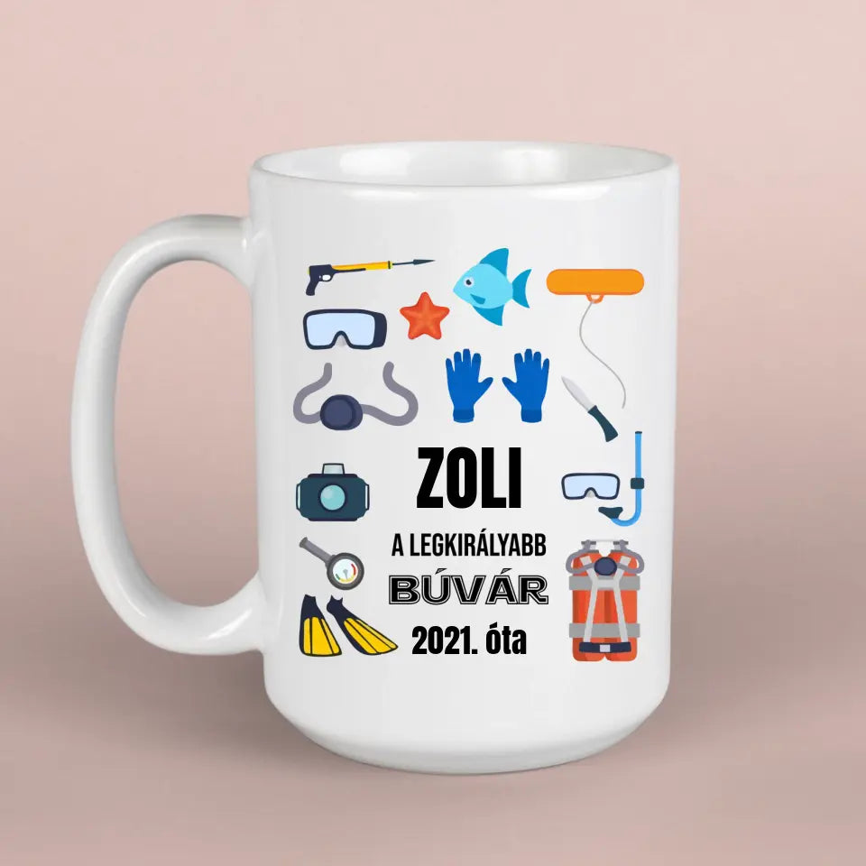 egyedi bögre búvárnak