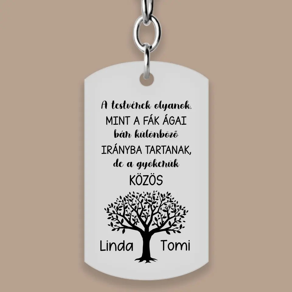 testvér kulcstartó