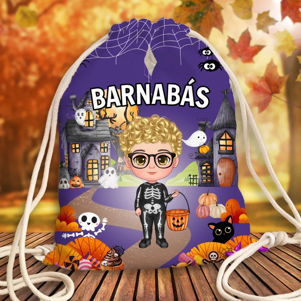 Halloween hátitáska és cukorka gyűjtő kisfiúnak