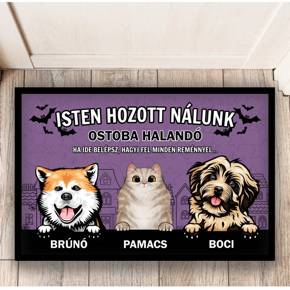Állatos Halloween bejárati szőnyeg