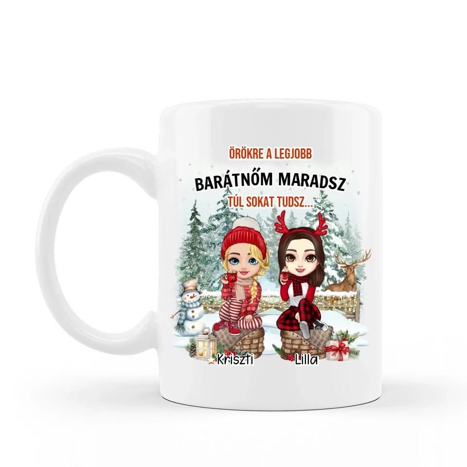 Cană de iarnă, cu tematică feminină, pentru prietene