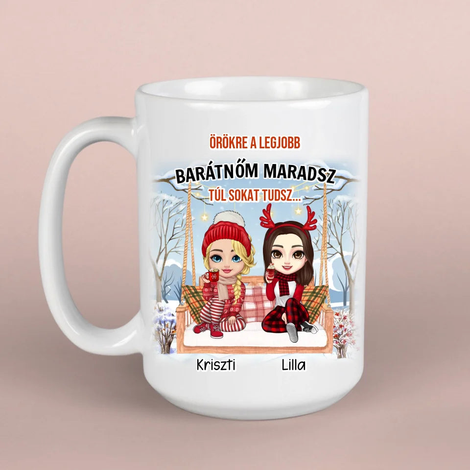 Cană de iarnă, cu tematică feminină, pentru prietene