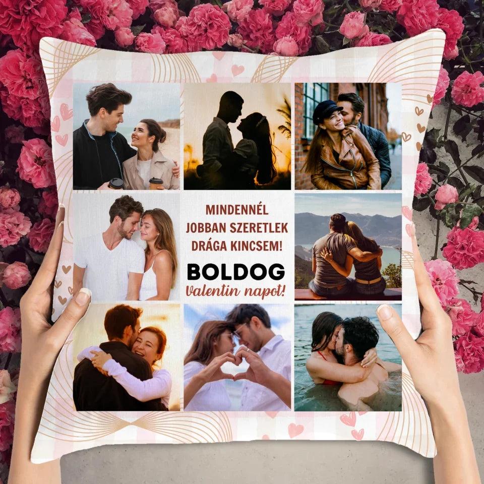 Fényképes ajándék párna - Valentin napi ajándék