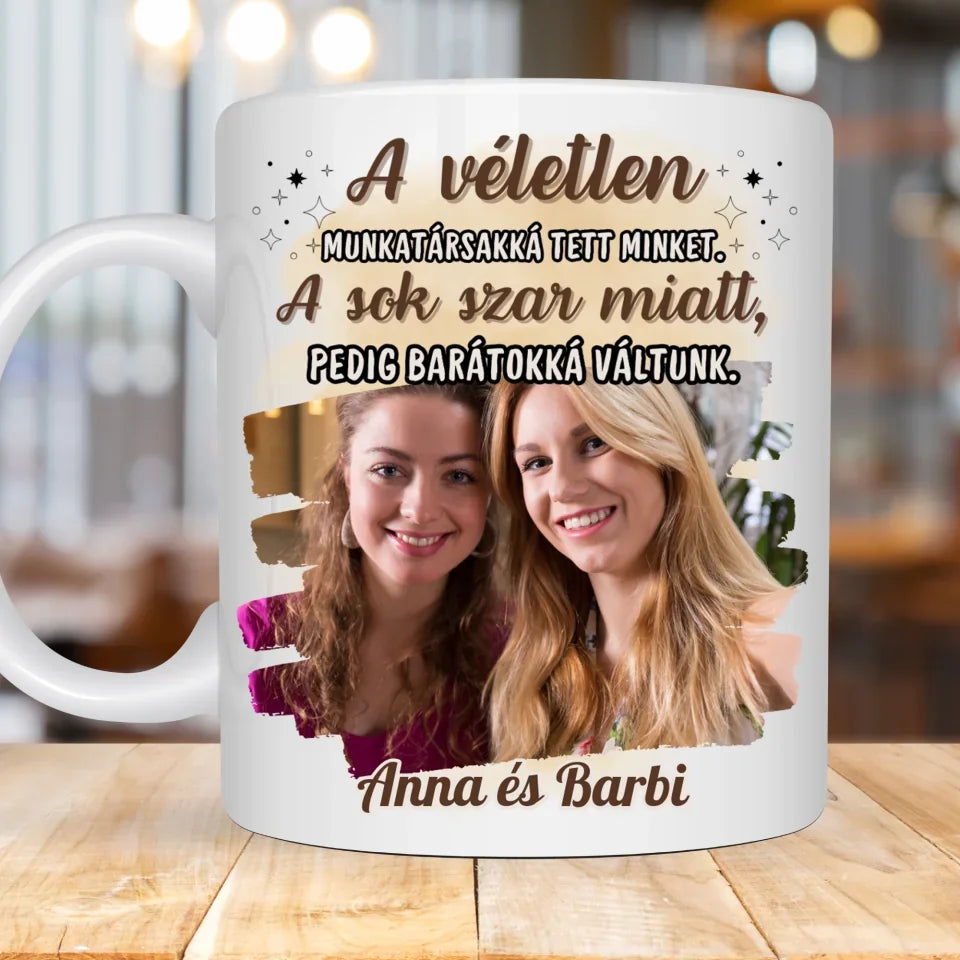 Humoros, fényképes bögre kollégáknak