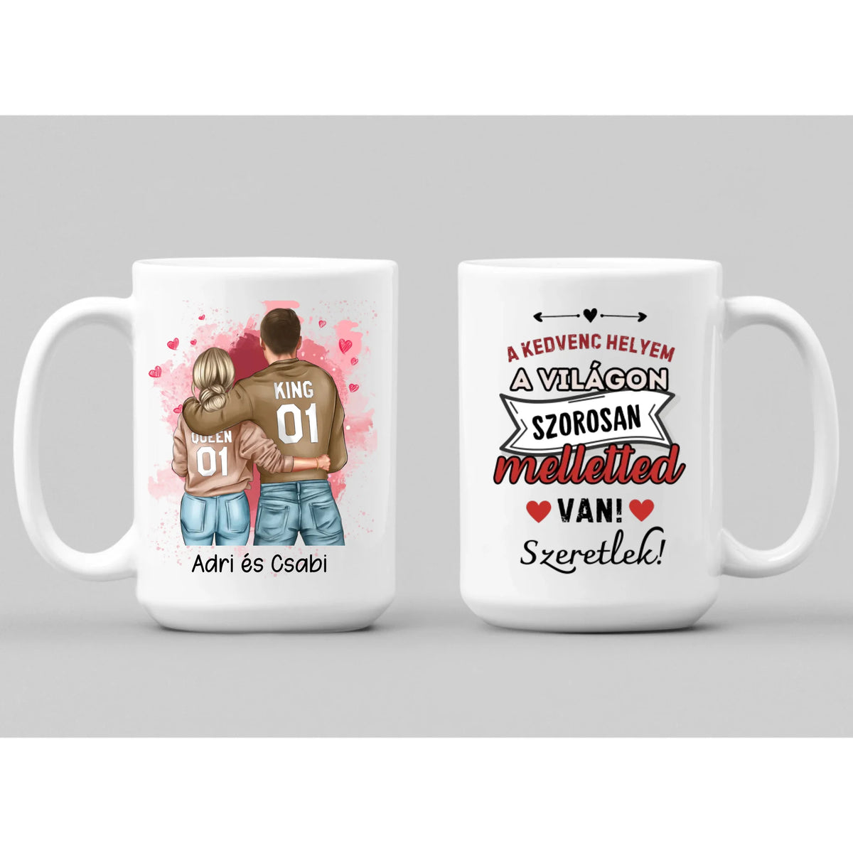 Cană cuplu îmbrățișat, 2 fețe