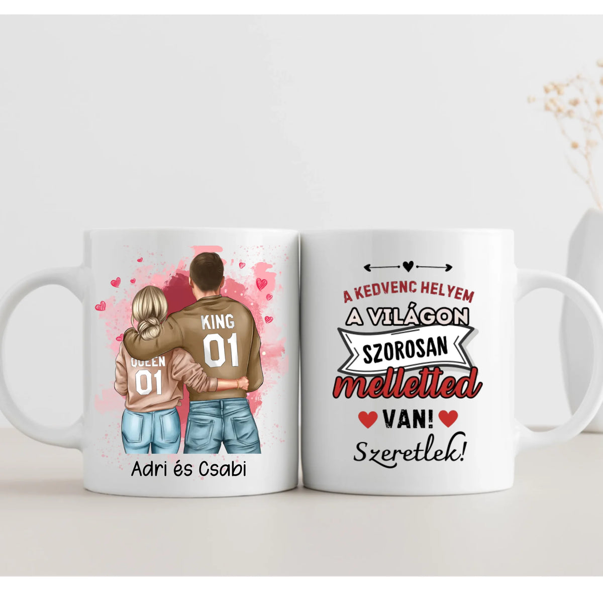 Cană cuplu îmbrățișat, 2 fețe