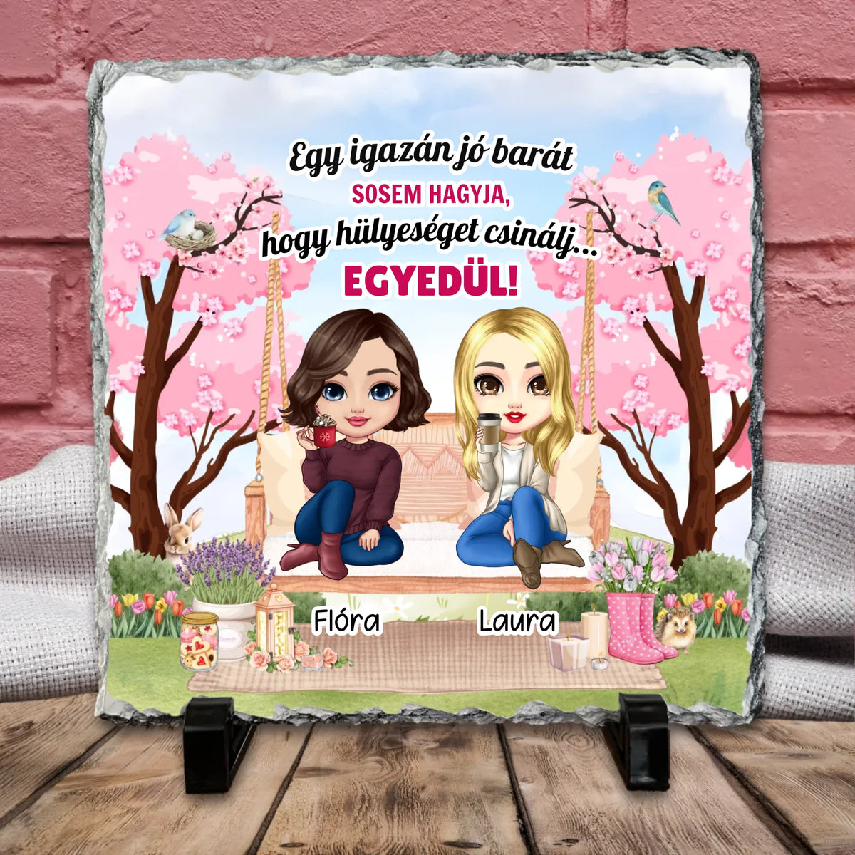 Tavaszi dekor kőtábla barátnőnek