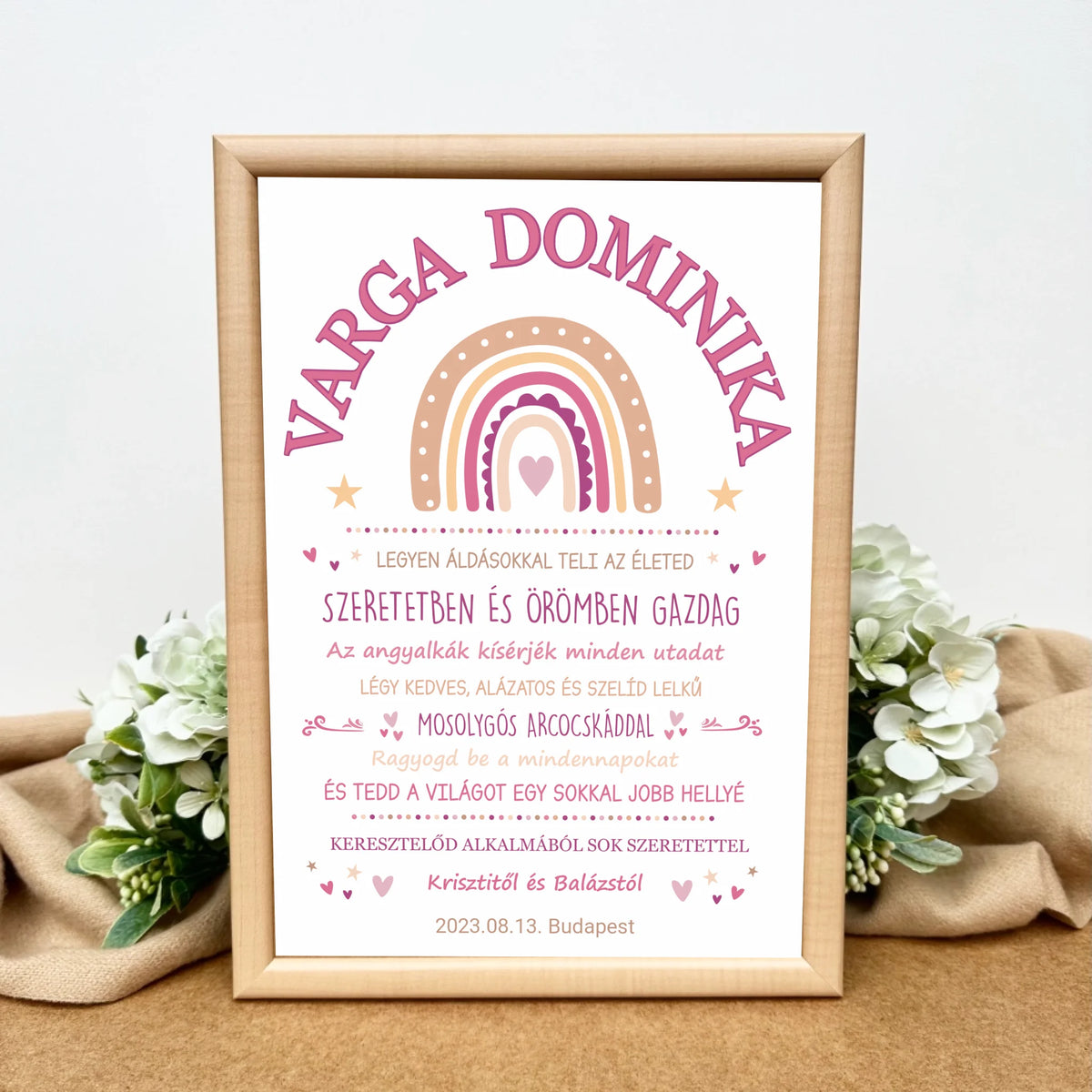 Cadou de botez pentru o fetiță – o imagine de perete minunată