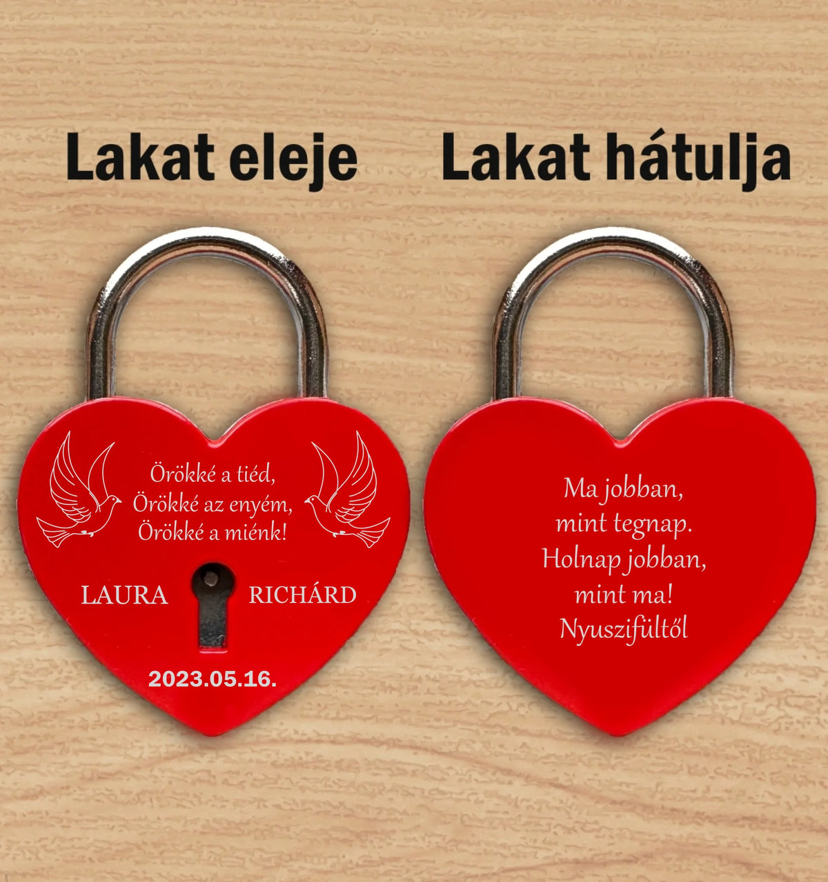 Lacăt de dragoste cu gravură