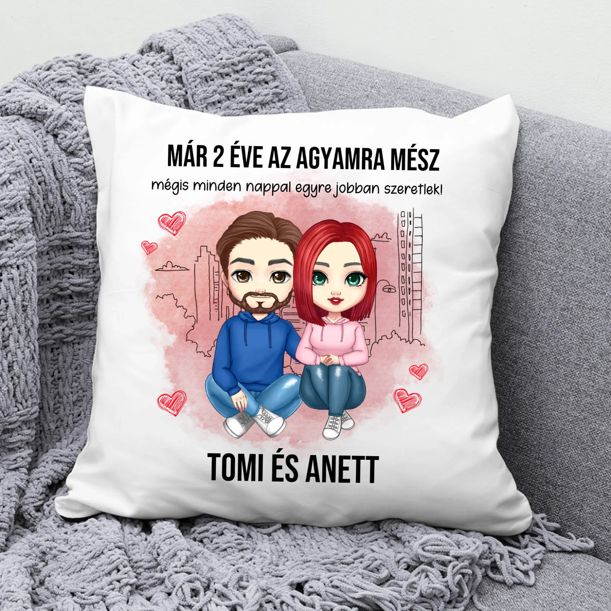 Te duci la creierul meu - pernă personalizată pentru cupluri