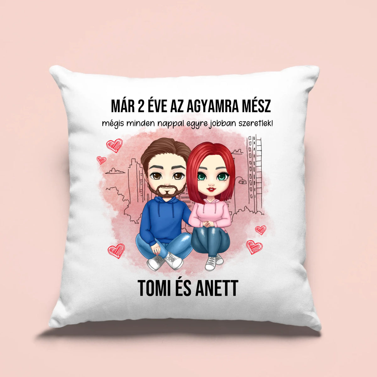 Te duci la creierul meu - pernă personalizată pentru cupluri