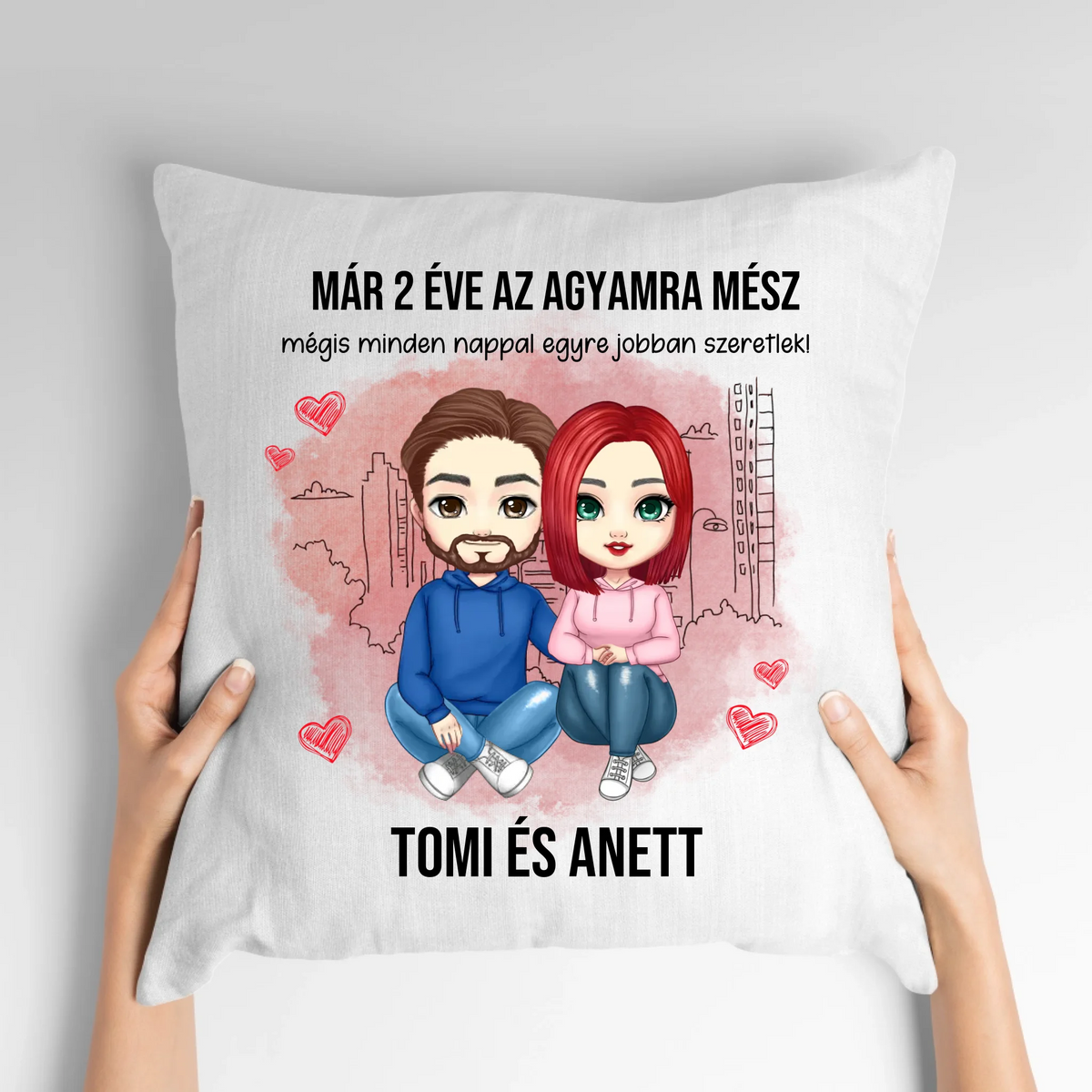 Te duci la creierul meu - pernă personalizată pentru cupluri