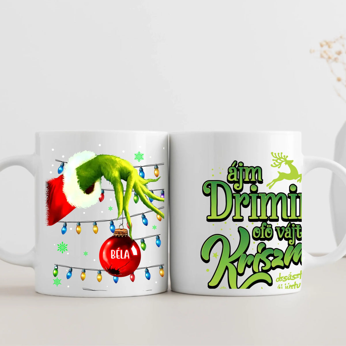 Cană Grinch de Crăciun - 2 fețe