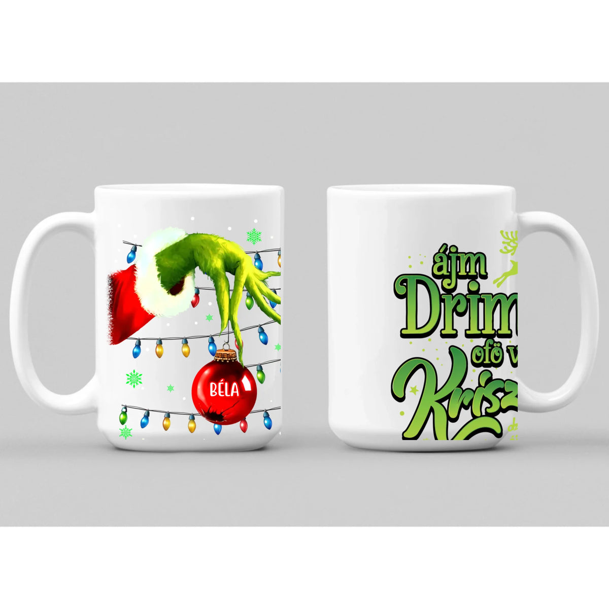 Cană Grinch de Crăciun - 2 fețe