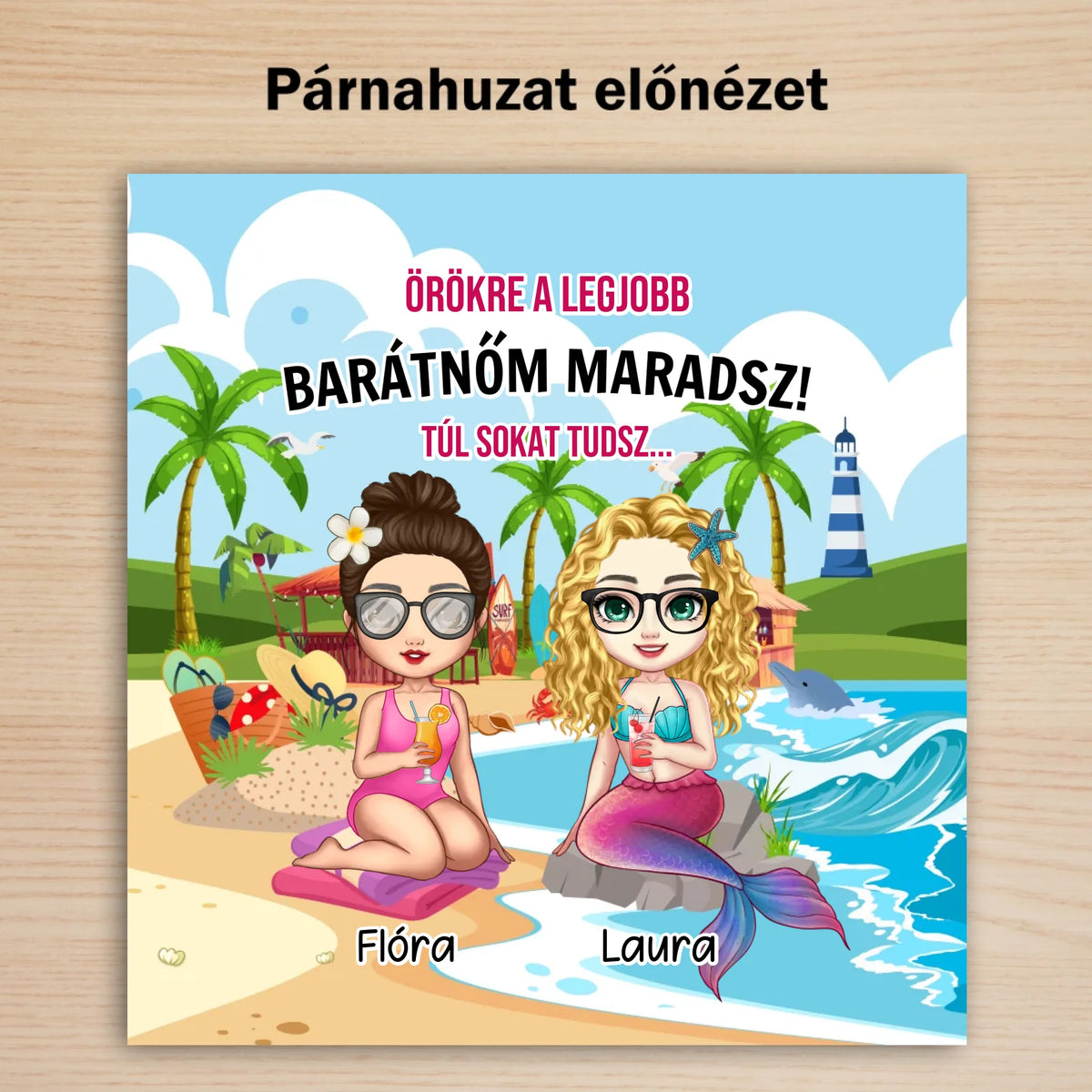 Prietenia sirenă - pernă drăguță de vară pentru prietene